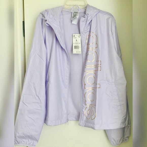 Adidas Women’s Purple Tint Activewear Windbreaker Jacket Size Large - Picture 3 of 5